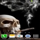 Download live wallpaper Smoking skull for free and Blue flowers for Android phones and tablets .