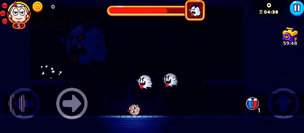 Full version of Android Platformer game apk Ball Ghost Red Temple Survivor for tablet and phone.