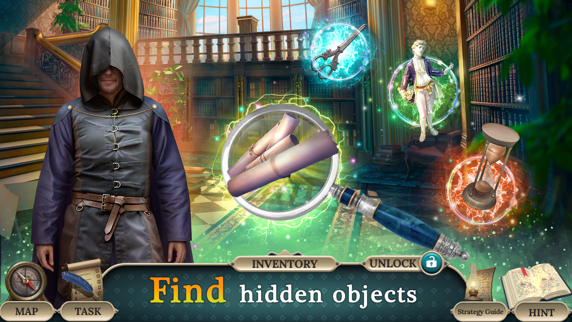 Full version of Android Hidden objects game apk Book Travelers 1: F2P for tablet and phone.