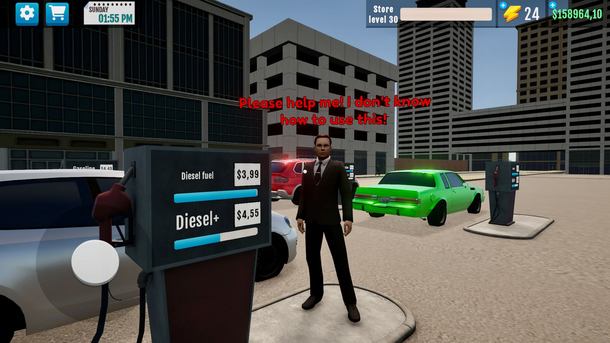Full version of Android Simulation game apk City Gas Station Simulator 3D for tablet and phone.