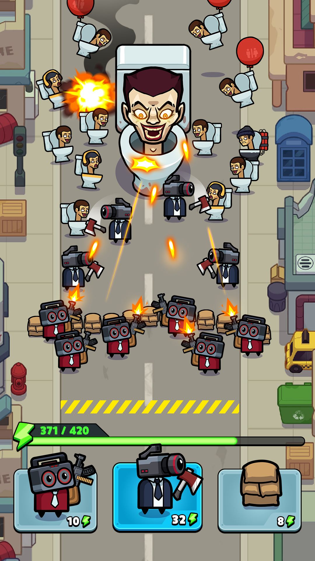 Full version of Android Strategy game apk Toilet Fight: Police vs Zombie for tablet and phone.