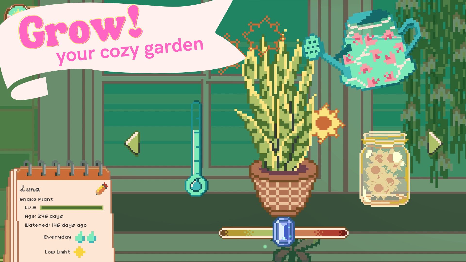 Full version of Android Pixel art game apk Window Garden - Lofi Idle Game for tablet and phone.