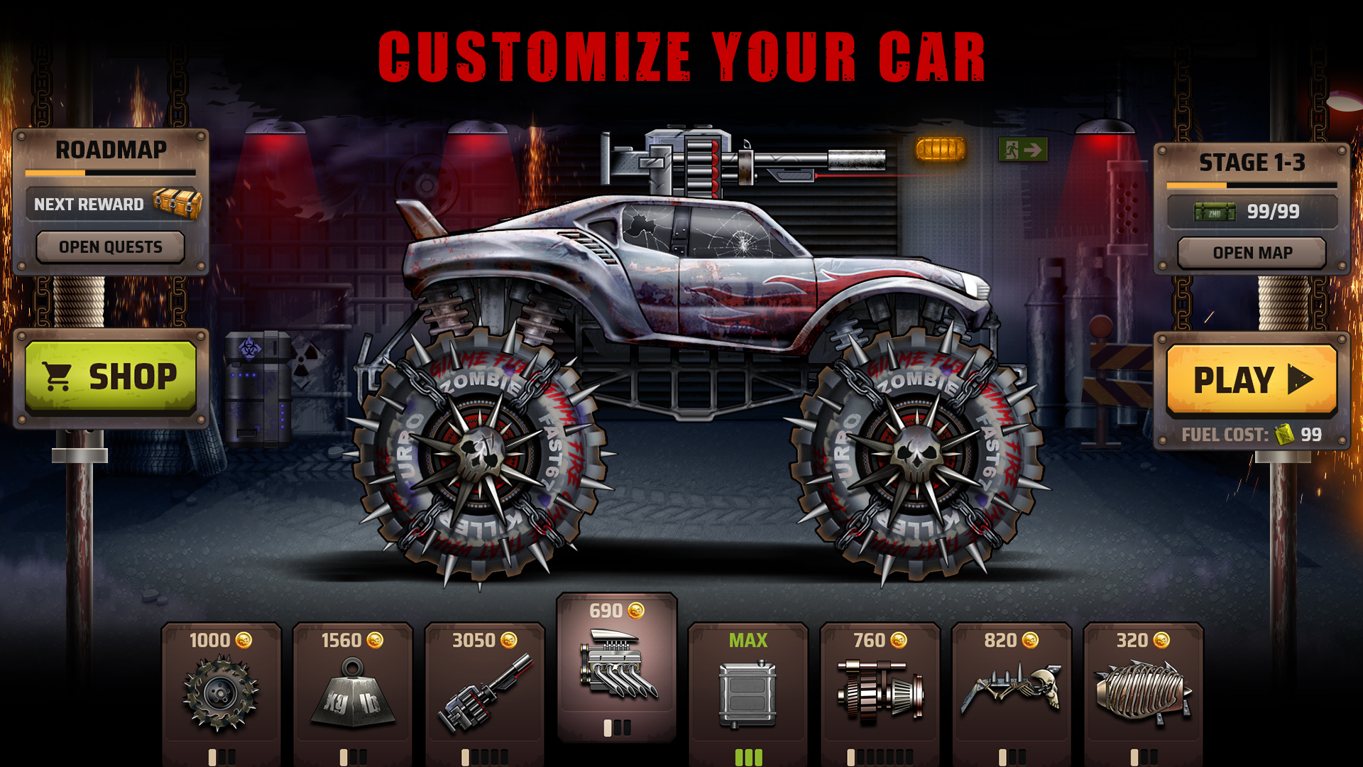 Full version of Android Physics game apk Zombie Hill Racing PRO - Climb for tablet and phone.