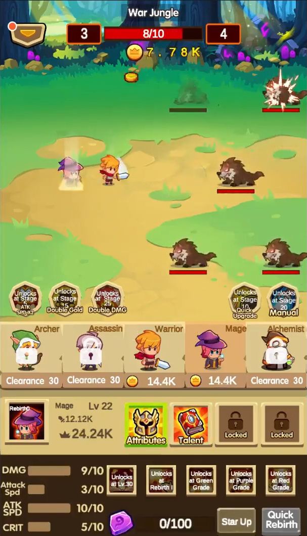 Gameplay of the AFK Monster Battle for Android phone or tablet.