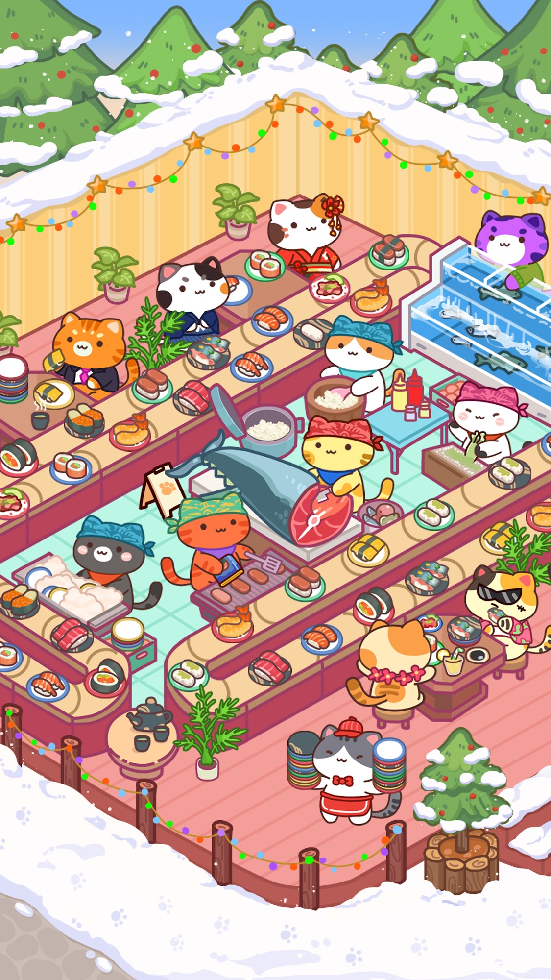 Gameplay of the Cat Cooking Bar - Food game for Android phone or tablet.