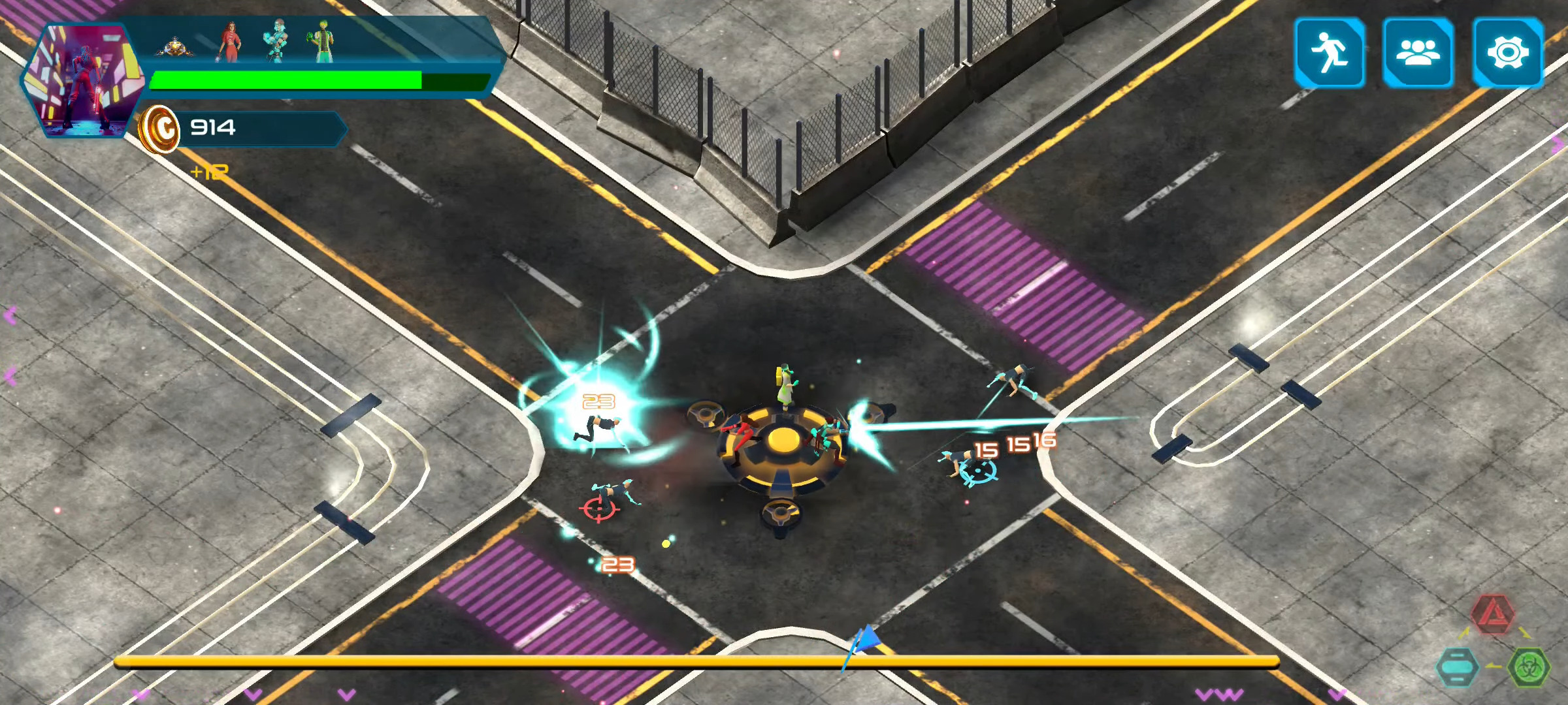 Gameplay of the Night of Mayhem - Cyberpunk TD for Android phone or tablet.