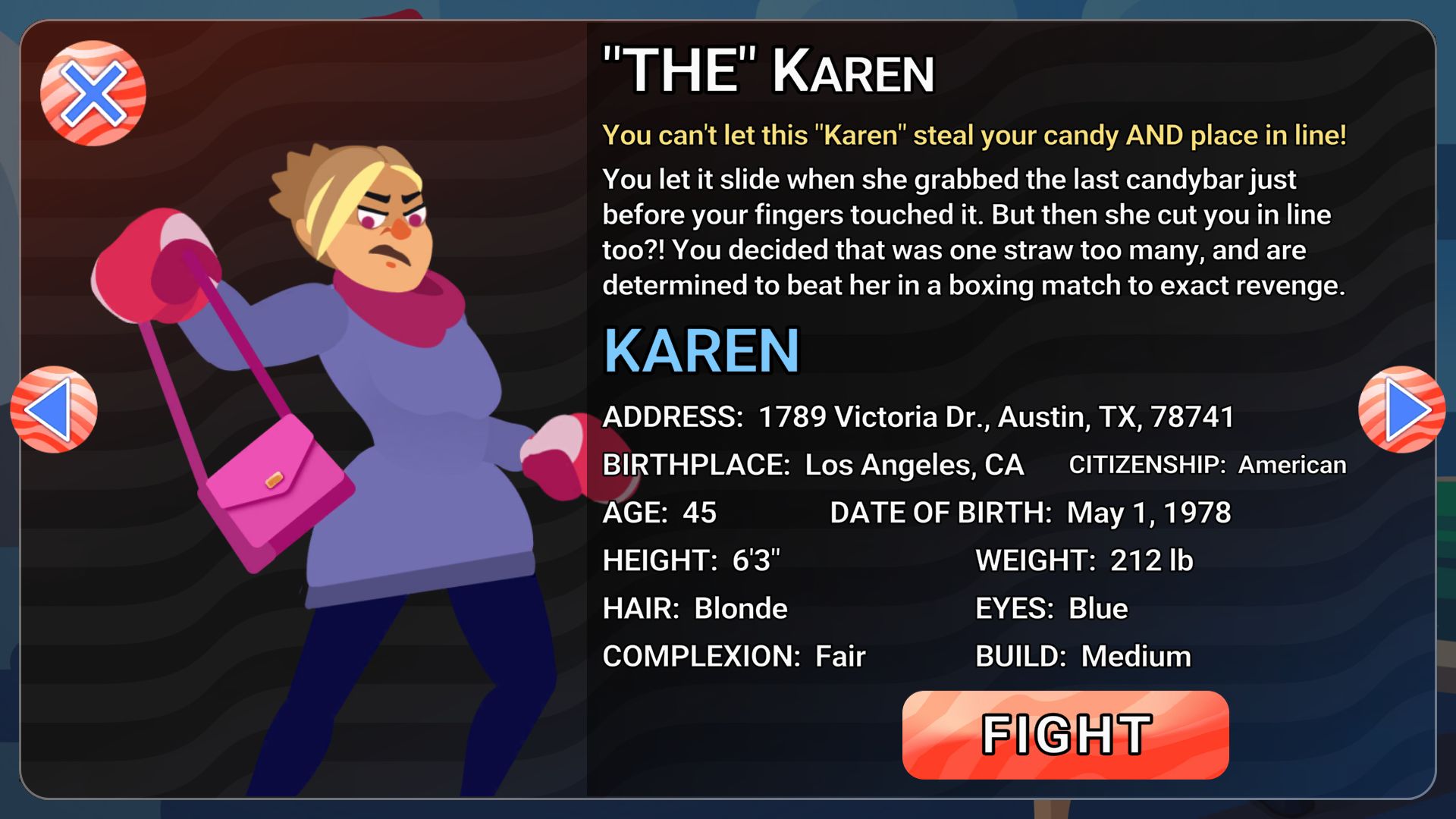 Knockout 2: Wrath of the Karen - Android game screenshots.