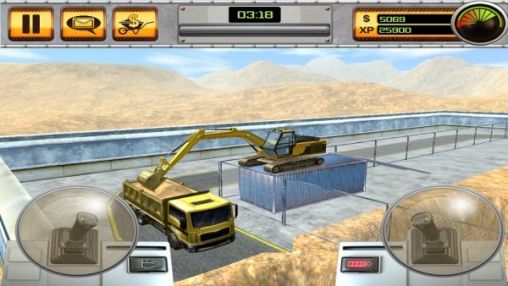 Gameplay of the Scoop: Excavator for Android phone or tablet.