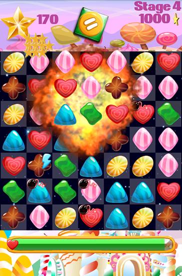 Candy gems and sweet jellies - Android game screenshots.
