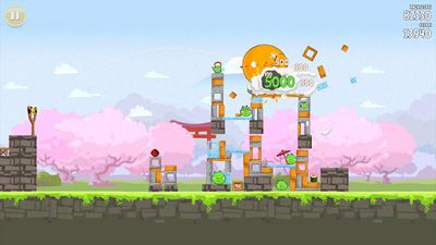 Gameplay of the Angry Birds Seasons: Cherry Blossom Festival12 for Android phone or tablet.
