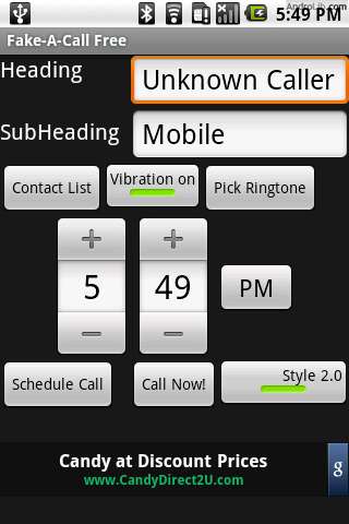 Download Fake a call - free Android 2.3.3 app for phones and tablets.