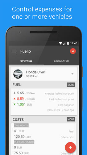 Fuelio: Gas and Costs screenshot.