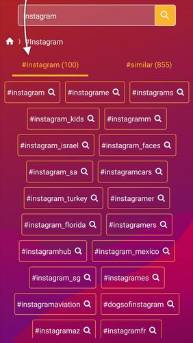 Hashtag inspector - Instagram hashtag generator screenshot.
