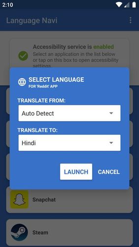 Language navi - Translator screenshot.