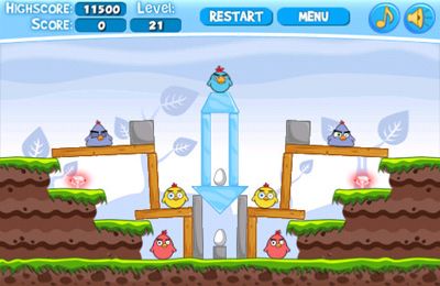 Gameplay screenshots of the Angry Chickens Pro for iPad, iPhone or iPod.