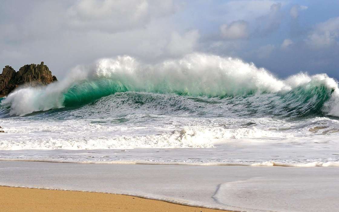 Landscape, Beach, Waves