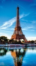 New mobile wallpapers - free download. Architecture, Eiffel Tower, Paris, Landscape, Rivers picture and image for mobile phones.