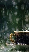 New mobile wallpapers - free download. Cups, Rain, Drops, Objects picture and image for mobile phones.