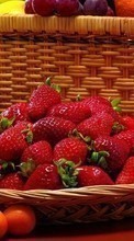 New mobile wallpapers - free download. Food, Fruits, Strawberry, Grapes picture and image for mobile phones.