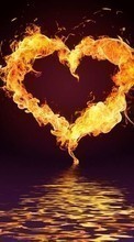 New mobile wallpapers - free download. Background,Fire,Hearts picture and image for mobile phones.