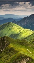 New mobile wallpapers - free download. Mountains, Landscape, Grass picture and image for mobile phones.