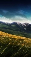 New mobile wallpapers - free download. Landscape, Grass, Mountains picture and image for mobile phones.