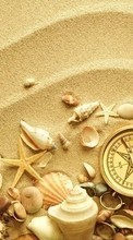 New mobile wallpapers - free download. Still life, Objects, Sand, Shells picture and image for mobile phones.