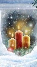 New 480x800 mobile wallpapers Holidays, New Year, Objects, Christmas, Xmas, Candles free download.