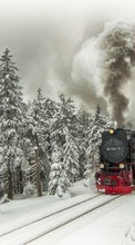 New mobile wallpapers - free download. Landscape, Trains, Snow, Transport, Winter picture and image for mobile phones.