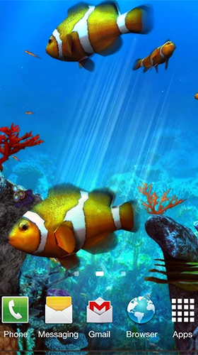 Download Clownfish aquarium 3D free 3D livewallpaper for Android phone and tablet.