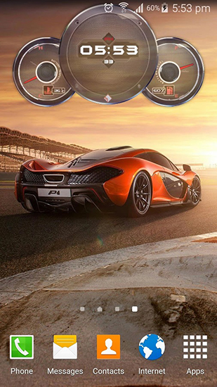 Download livewallpaper Cars clock for Android.