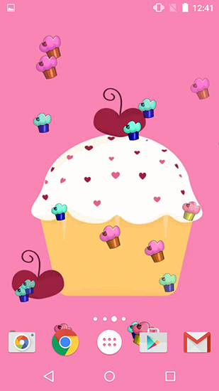 Download livewallpaper Cute cupcakes for Android.