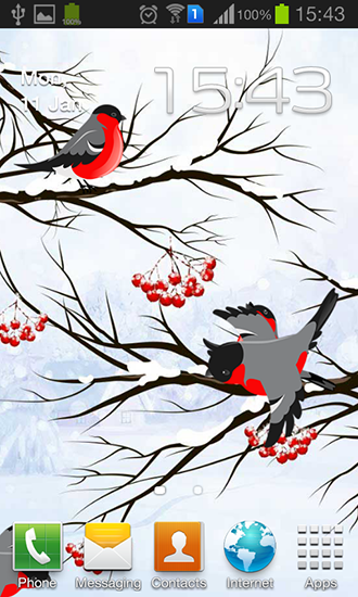 Download Winter: Bullfinch free Vector livewallpaper for Android phone and tablet.