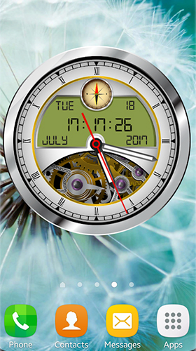 Screenshots of the live wallpaper Analog clock 3D for Android phone or tablet.