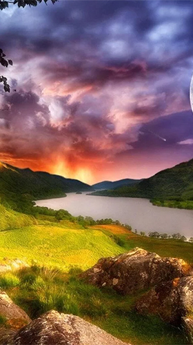 Screenshots of the live wallpaper Beautiful lake for Android phone or tablet.
