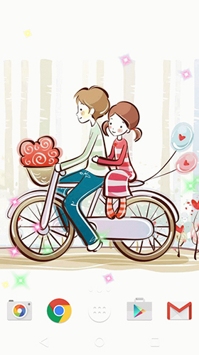 Screenshots of the live wallpaper Cute lovers for Android phone or tablet.