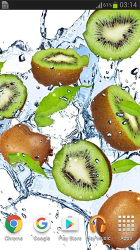 Screenshots of the live wallpaper Fruits in the water for Android phone or tablet.