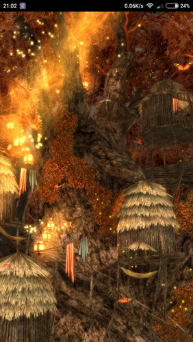 Screenshots of the live wallpaper Magic Tree 3D for Android phone or tablet.