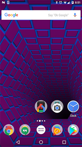 Screenshots of the live wallpaper Tunnel for Android phone or tablet.
