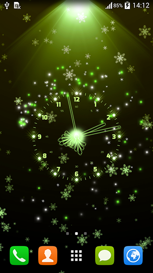 Screenshots of the live wallpaper Christmas clock for Android phone or tablet.
