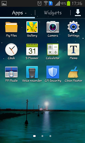 Screenshots of the live wallpaper Dynamic Aurora for Android phone or tablet.