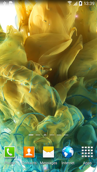 Screenshots of the live wallpaper Ink in water for Android phone or tablet.