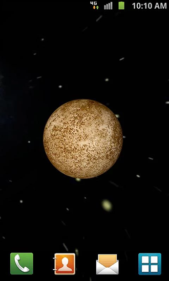 Screenshots of the live wallpaper Mercury 3D for Android phone or tablet.