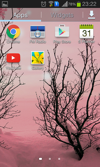 Screenshots of the live wallpaper Pink winter for Android phone or tablet.