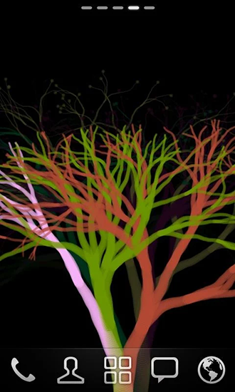 Screenshots of the live wallpaper Plasma tree for Android phone or tablet.