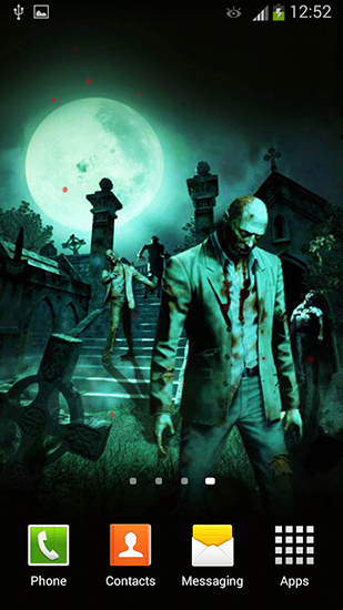 Screenshots of the live wallpaper Zombies for Android phone or tablet.