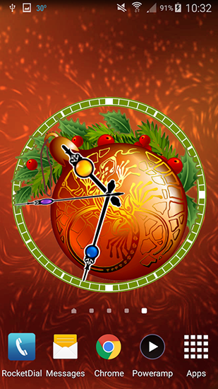 Full version of Android apk livewallpaper Dreamery clock: Christmas for tablet and phone.