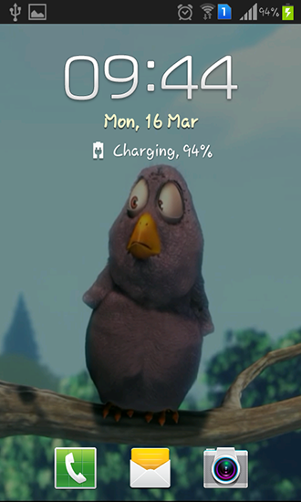 Full version of Android apk livewallpaper Funny bird for tablet and phone.