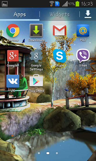 Full version of Android apk livewallpaper Oriental garden 3D for tablet and phone.