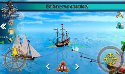 Gameplay of the Warships online for Android phone or tablet.